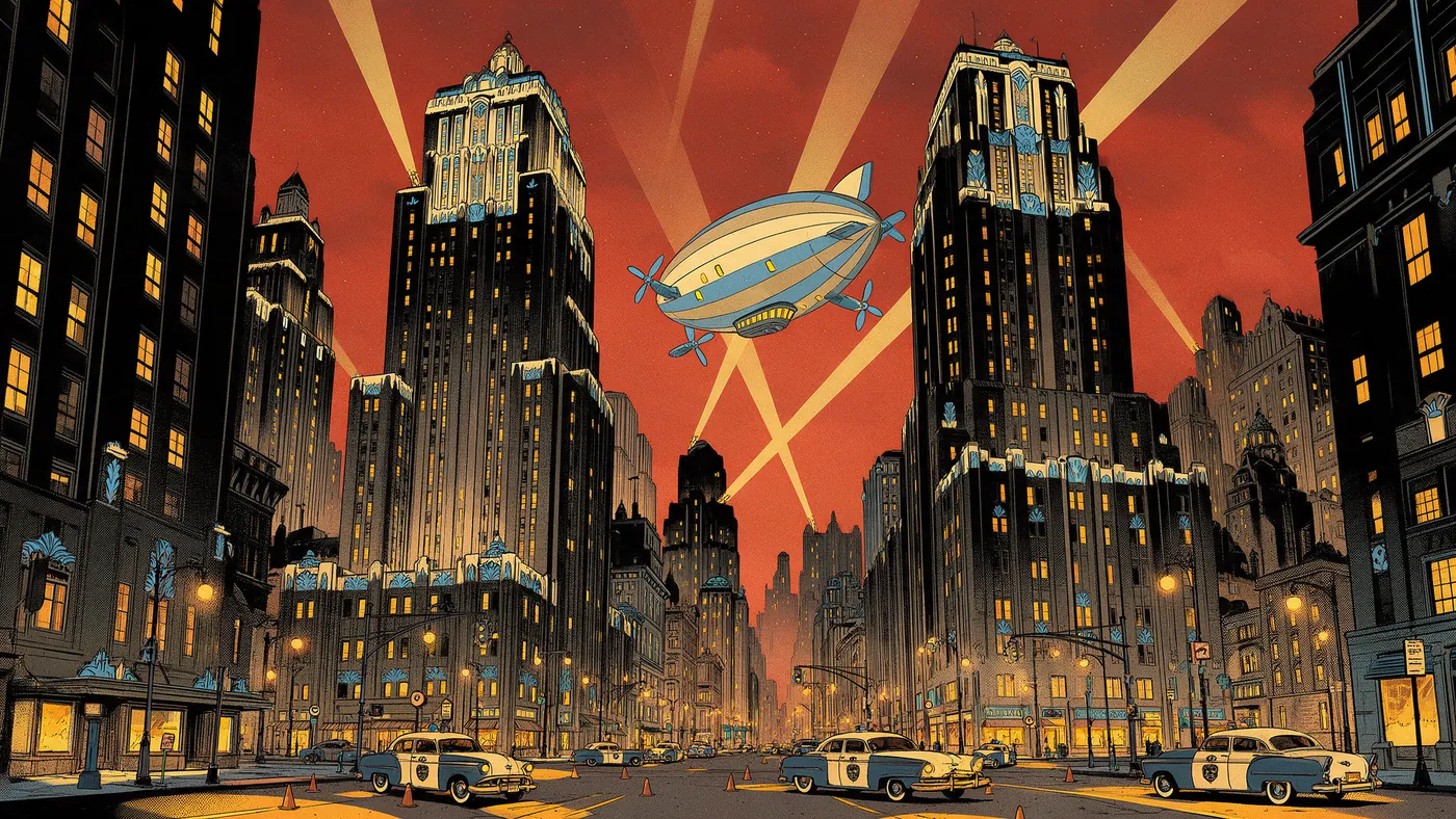 Illustrazione per l’articolo: Batman, la serie animata, il dark deco di Bruce Timm ed Eric Radomski