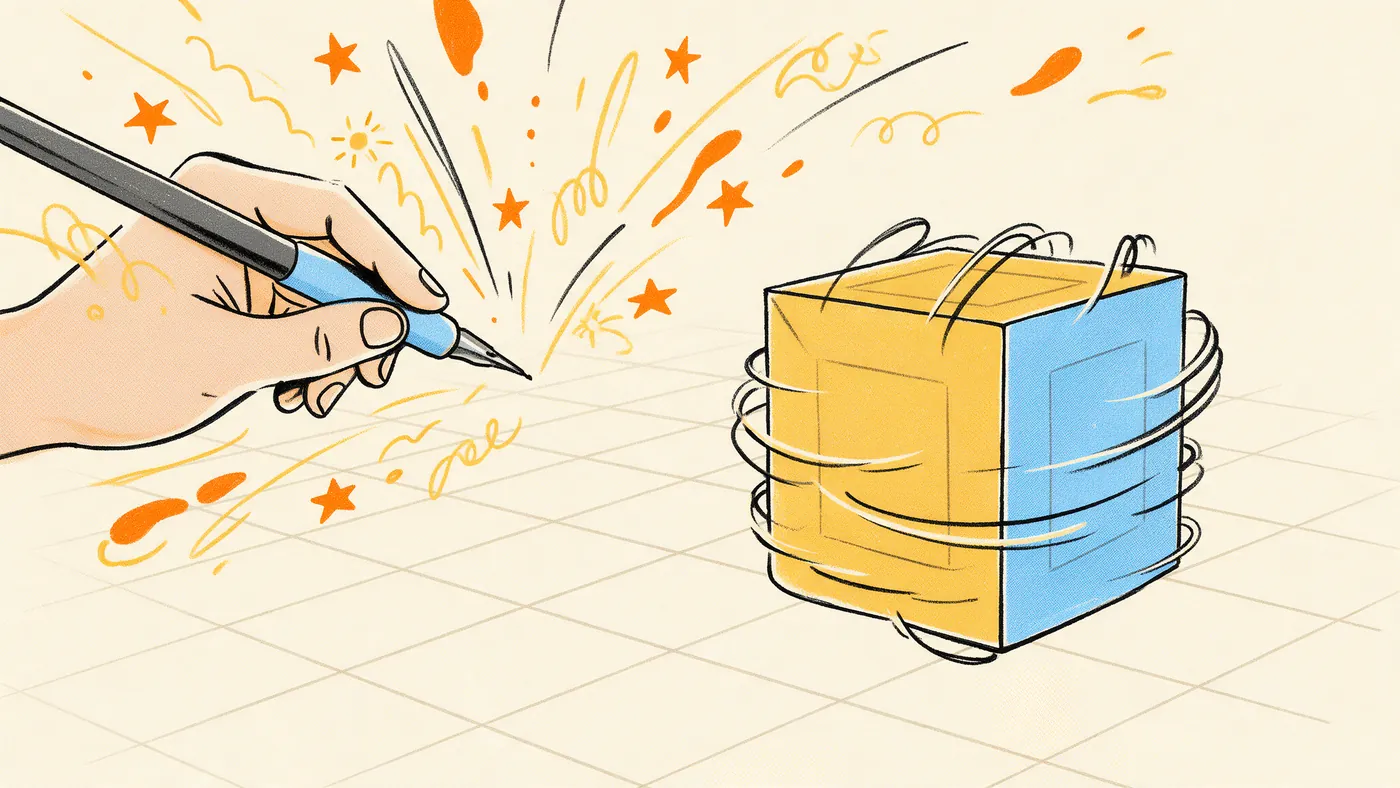 Illustrazione per l’articolo: Blender Grease Pencil, quando il disegno a mano entra in una scena tridimensionale