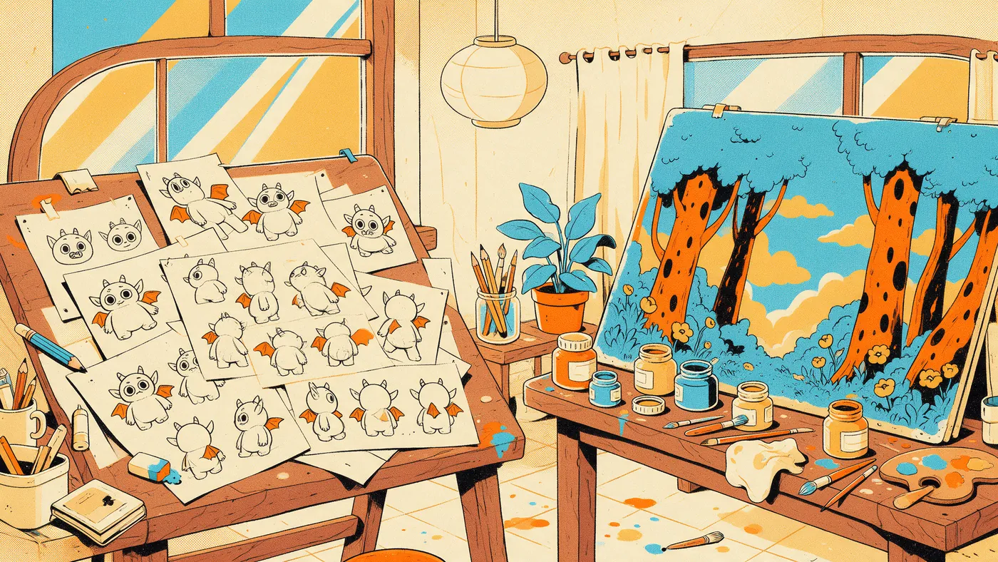 Illustrazione per l’articolo: Character designer e background artist, chi inventa i personaggi e il loro mondo