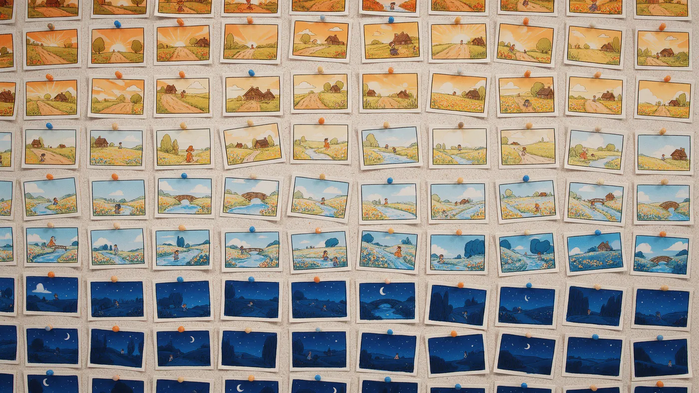 Illustrazione per l’articolo: Il color script, la mappa emotiva che decide i colori di un film d'animazione