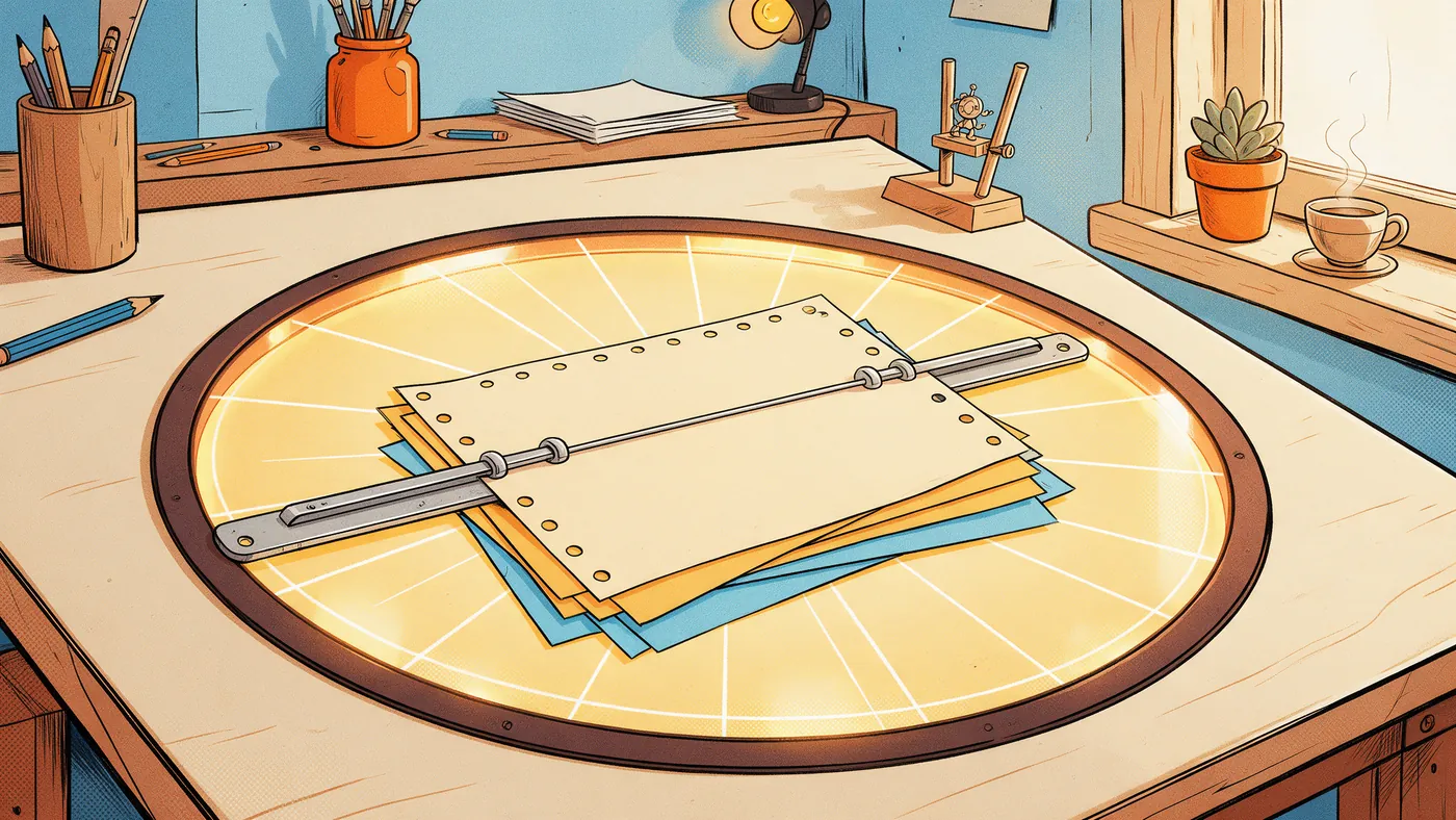 Illustrazione per l’articolo: Il disco di animazione e la barra a perni, gli oggetti che tengono fermo il disegno