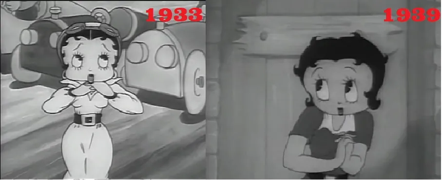 Betty Boop 1933 v 1939