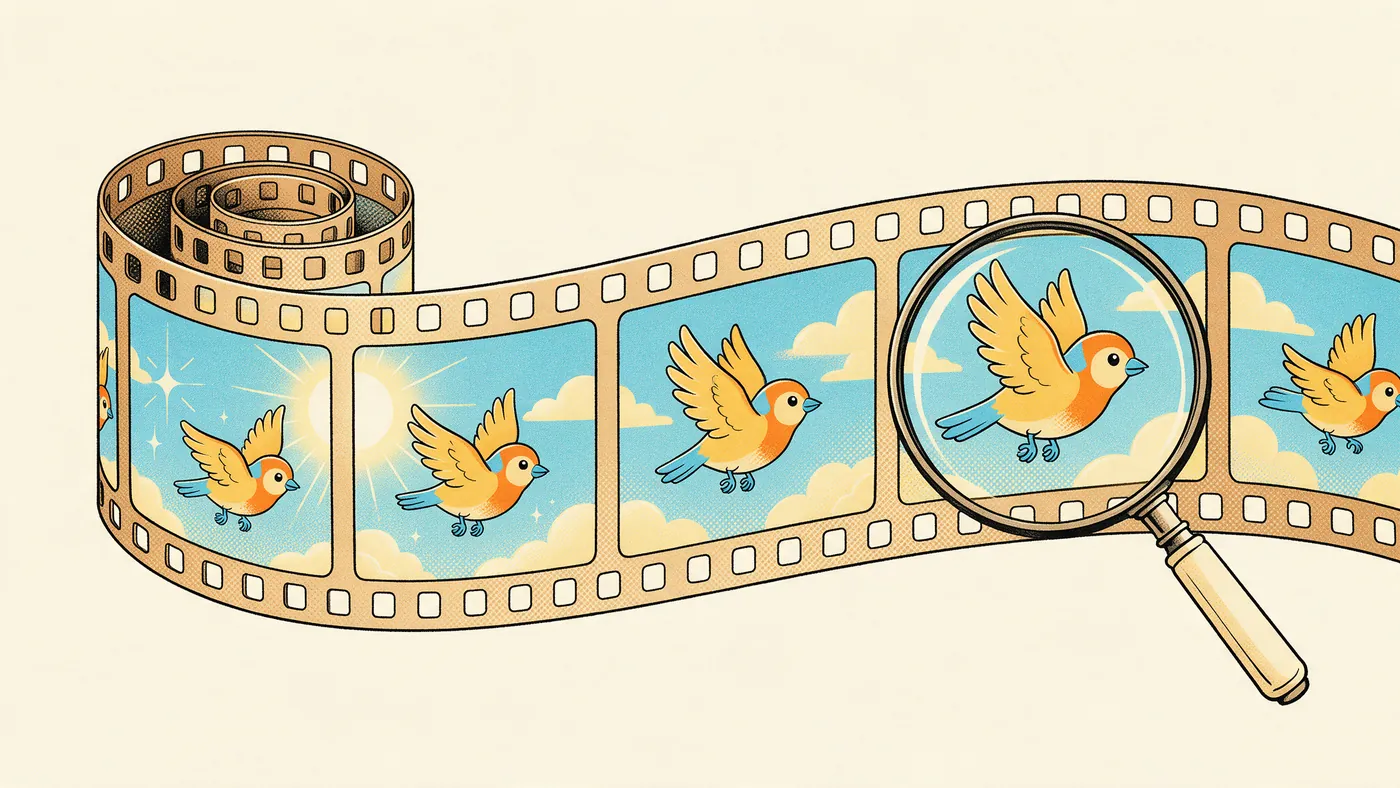 Illustrazione per l’articolo: Il fotogramma come unità, ciò che accade tra un'immagine e l'altra