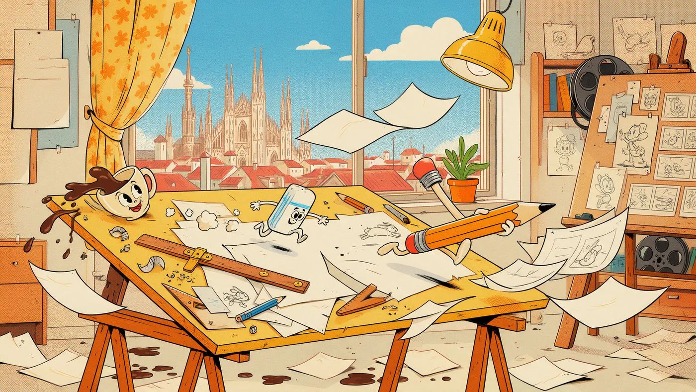 Illustrazione per l’articolo: Guido Manuli, l'animatore anarchico cresciuto accanto a Bozzetto