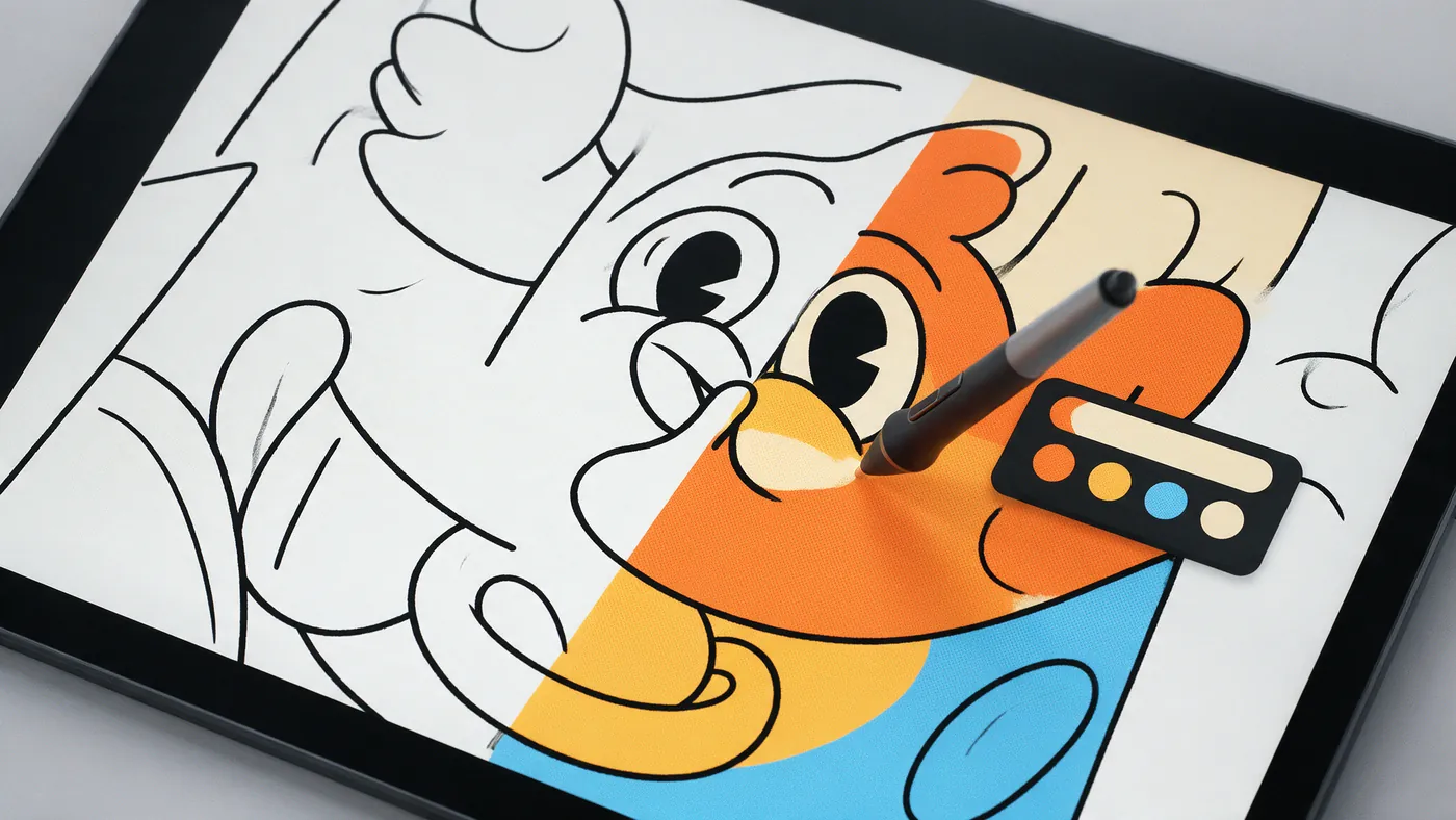 Illustrazione per l’articolo: Ink and paint digitale, come si colora oggi un'animazione disegnata