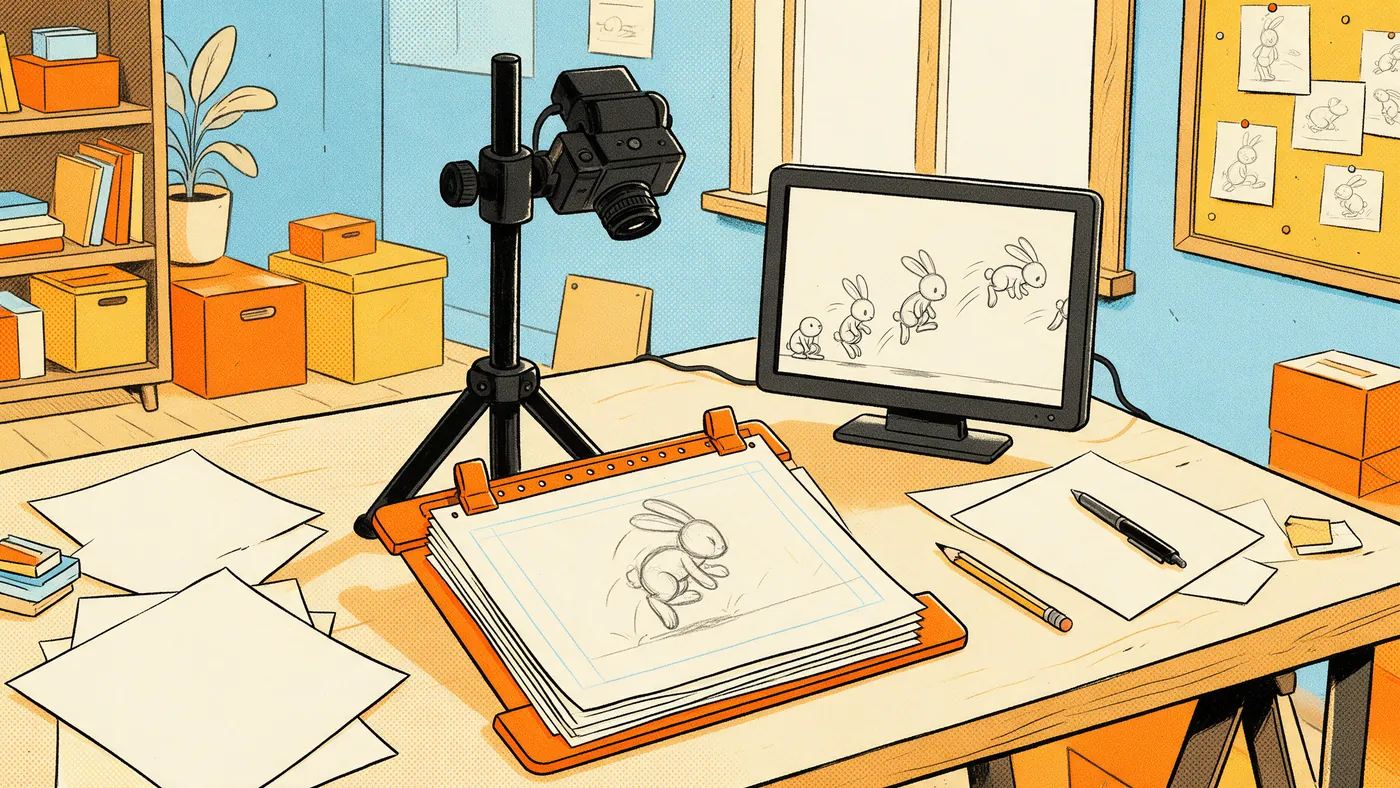 Illustrazione per l’articolo: Il line test, come gli animatori controllano un movimento prima di pulirlo