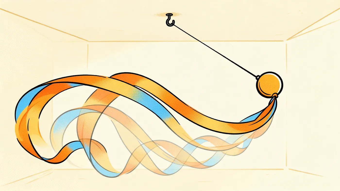 Illustrazione per l’articolo: Il pendolo e la coda, come si anima l'azione sovrapposta