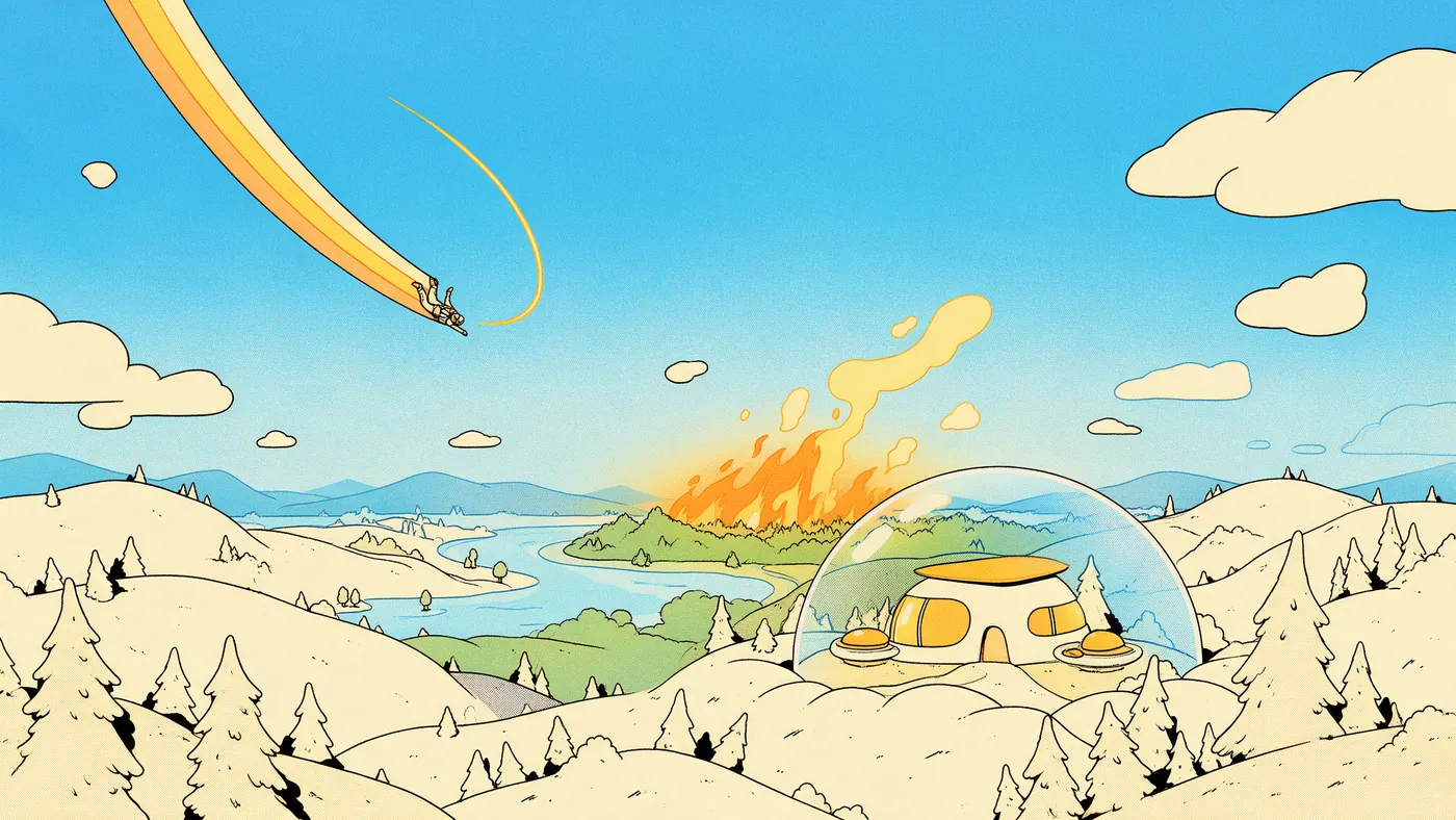Illustrazione per l’articolo: Arco, Ugo Bienvenu firma un'avventura per ragazzi che guarda al futuro con paura e tenerezza