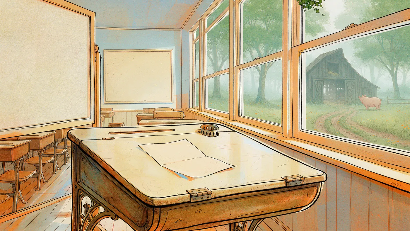 Illustrazione per l’articolo: Letter to a Pig, Tal Kantor e la memoria che passa da un'aula di scuola