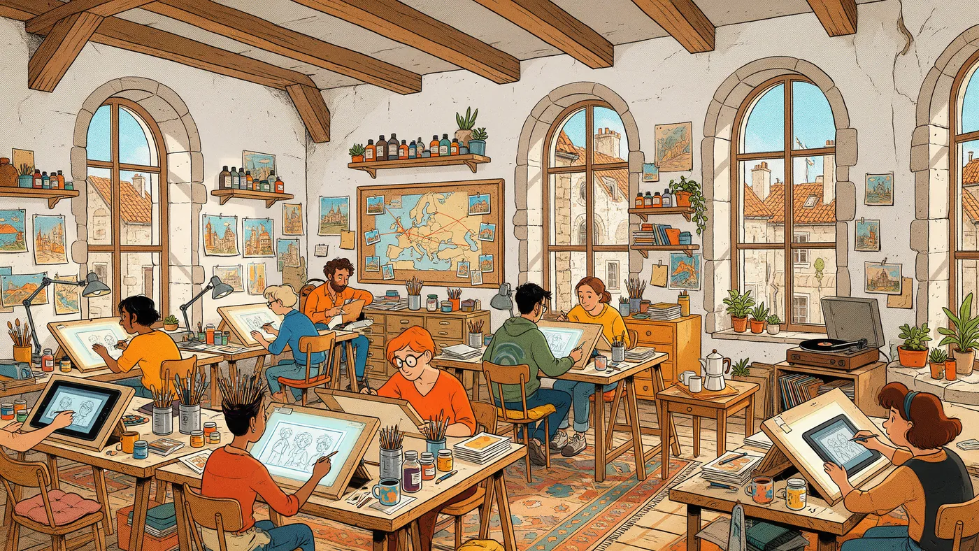 Illustrazione per l’articolo: La rinascita del 2D europeo, come gli studi indipendenti hanno tenuto in vita il disegno