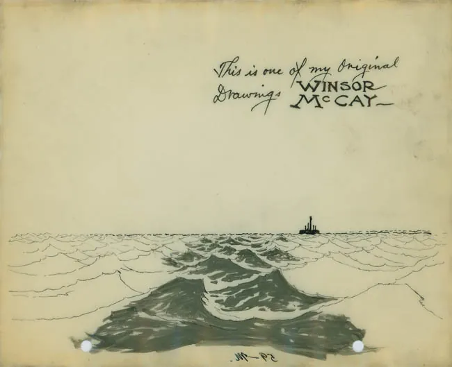 Winsor McCay (1918) The Sinking of the Lusitania - signed cel (shadow of U-Boat)