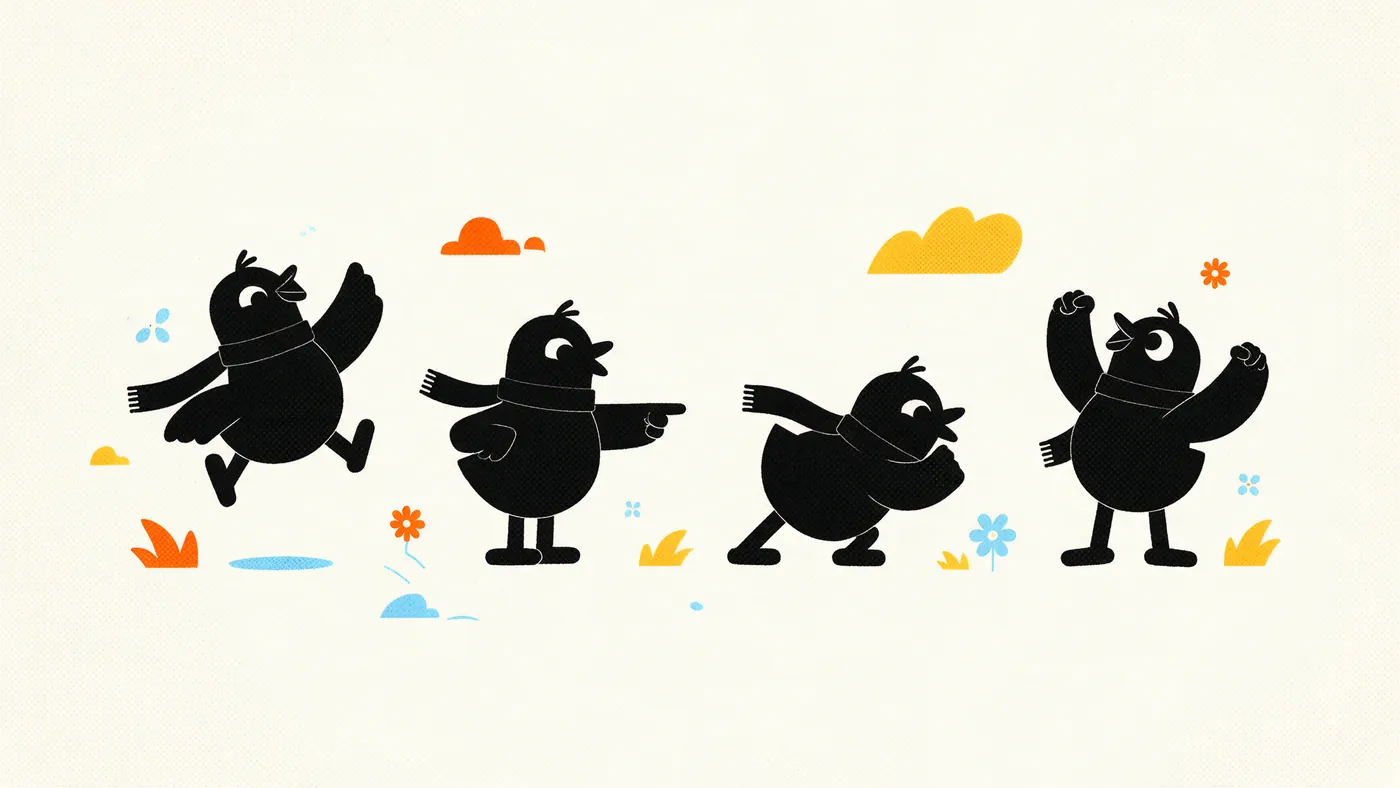 Illustrazione per l’articolo: Silhouette e leggibilità, la prova del nero che ogni posa animata deve superare