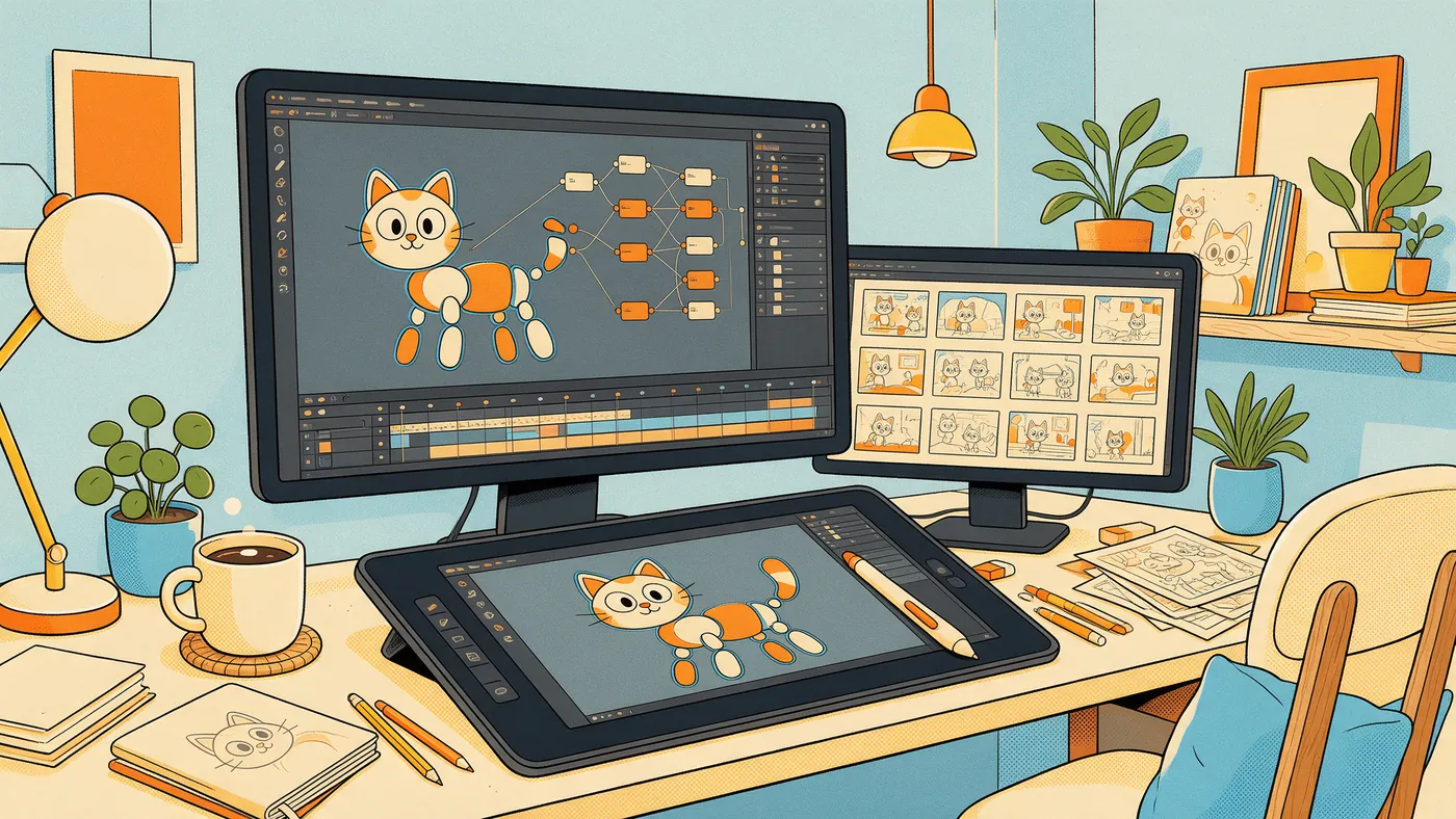 Illustrazione per l’articolo: Toon Boom presenta Harmony 25 e Storyboard Pro 25, file più leggeri e pose assistite