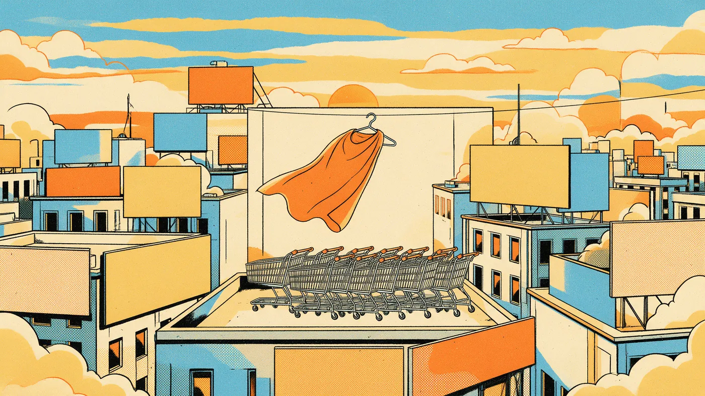 Illustrazione per l’articolo: Vip mio fratello superuomo, la satira dei supereroi che anticipò i tempi