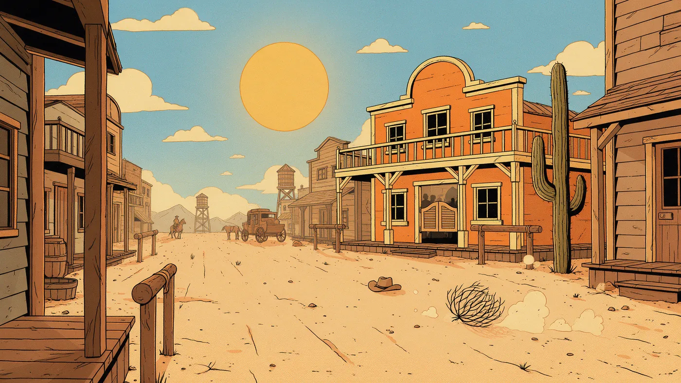 Illustrazione per l’articolo: West and Soda, il primo lungometraggio di Bozzetto e il western preso in giro